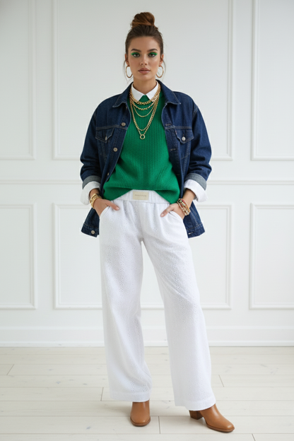 Pamuk Yorgun Papatya Pantolon